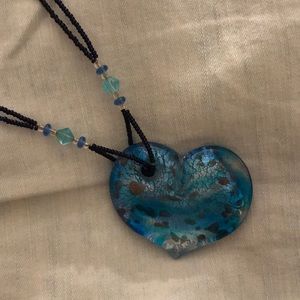 Glass heart necklace